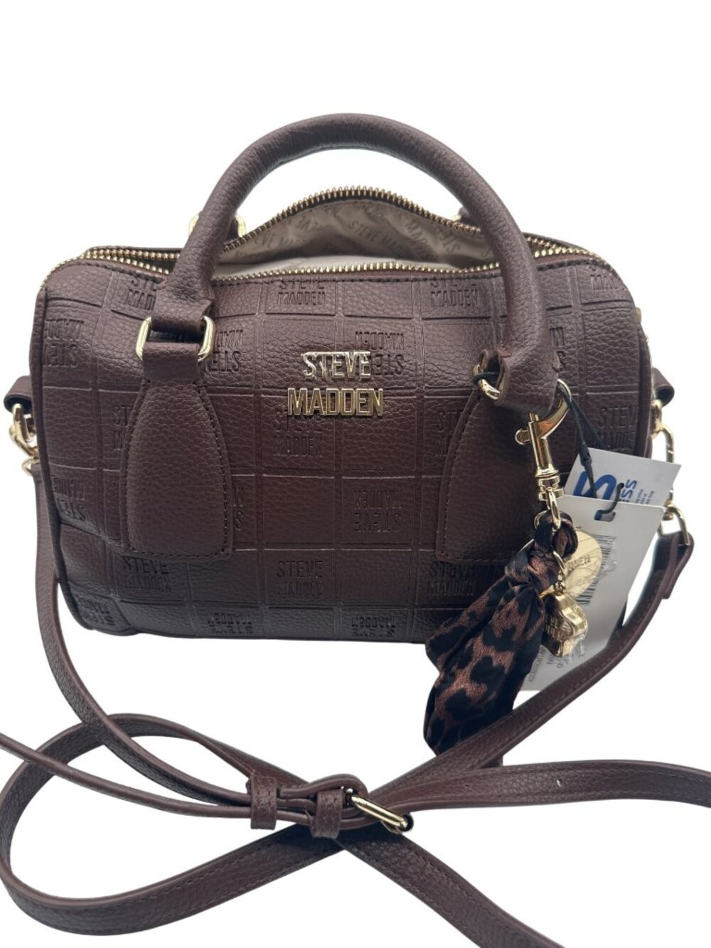 Steve Madden 10" x 7" x 5.5"  Embossed Brown Shoulder/Crossbody Bag